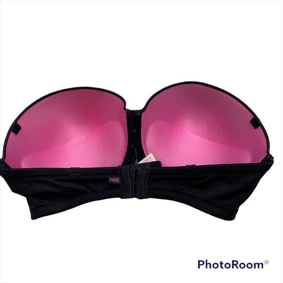 Victoria’s Secret Pink Black Strapless Push Up Bra Size 34DD - Picture 4 of 10